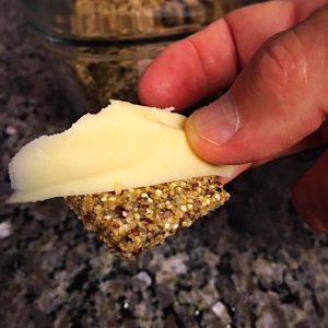 Quinoa cracker with cheese