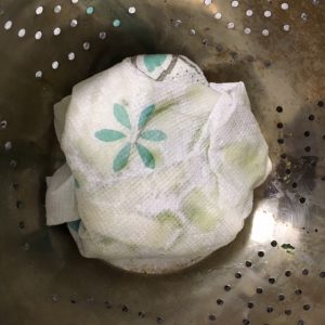 zucchini pasta pressed with paper towel 