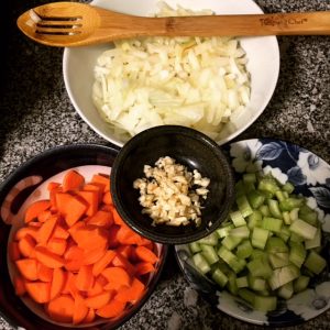 chopped veggies_prepping for chili 