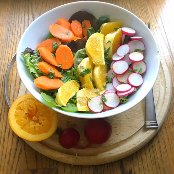 Orange, Radish & Carrot Salad Low FODMAP Recipe Nutrition by Erin