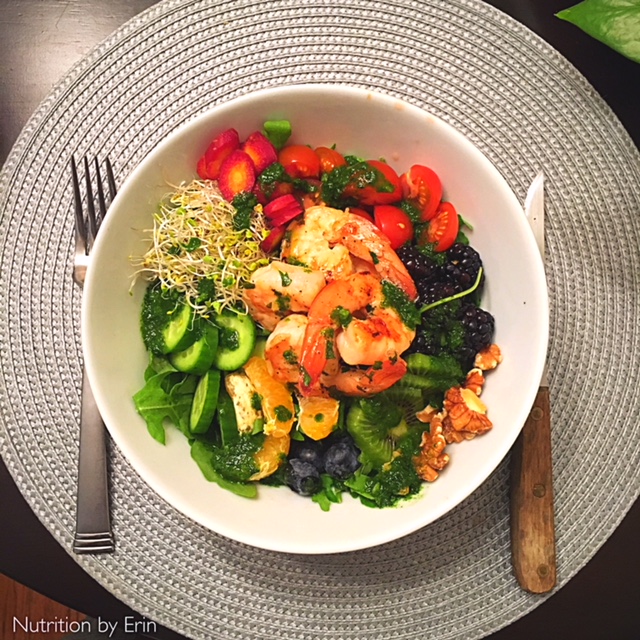 Tropical Shrimp Salad in a bowl 