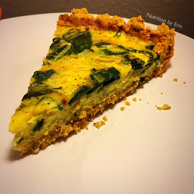 Keto Spinach & Onion Quiche Brunch Recipe Nutrition by Erin