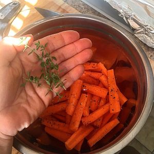 Crispy Roasted Carrots_mixing in bowl