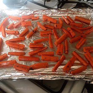 Crispy Roasted Carrots_spread on tray